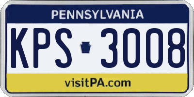 PA license plate KPS3008