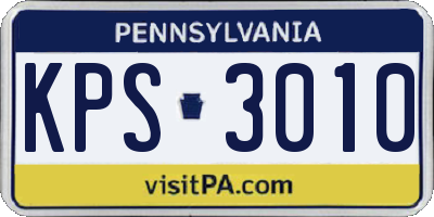 PA license plate KPS3010