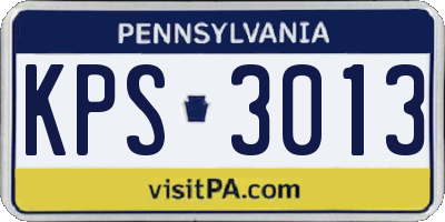 PA license plate KPS3013