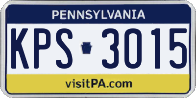 PA license plate KPS3015