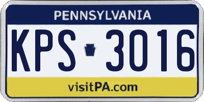 PA license plate KPS3016