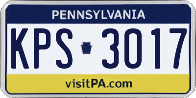 PA license plate KPS3017