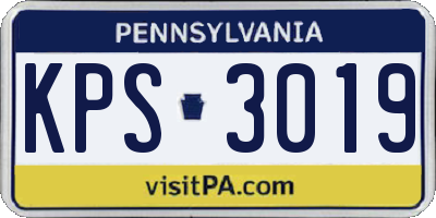 PA license plate KPS3019