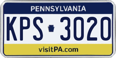 PA license plate KPS3020