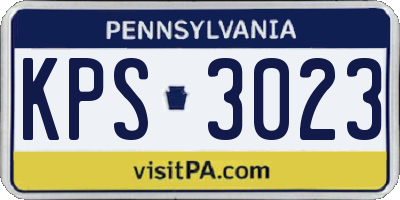 PA license plate KPS3023