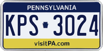 PA license plate KPS3024