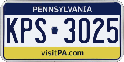 PA license plate KPS3025