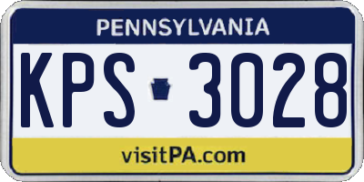 PA license plate KPS3028