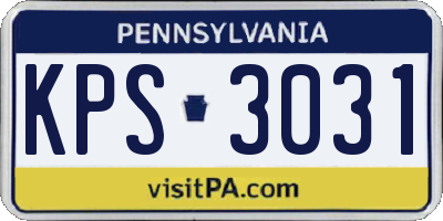 PA license plate KPS3031