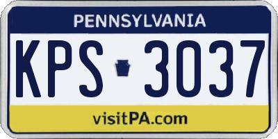 PA license plate KPS3037