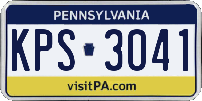 PA license plate KPS3041