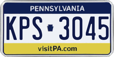 PA license plate KPS3045