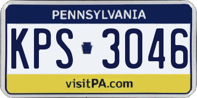 PA license plate KPS3046