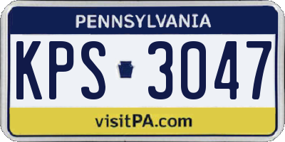PA license plate KPS3047
