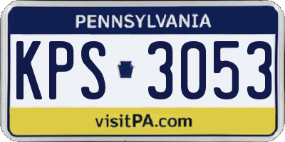 PA license plate KPS3053