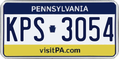 PA license plate KPS3054
