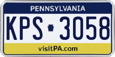 PA license plate KPS3058