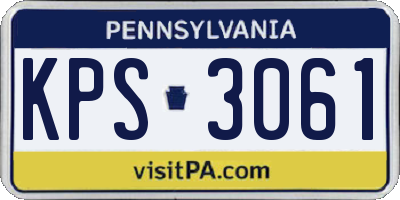 PA license plate KPS3061