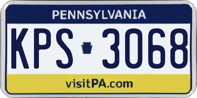 PA license plate KPS3068