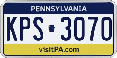 PA license plate KPS3070
