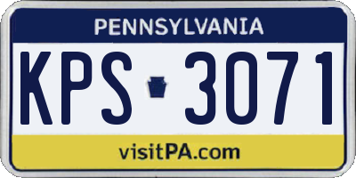 PA license plate KPS3071