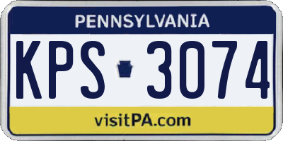 PA license plate KPS3074