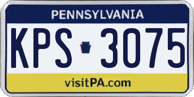 PA license plate KPS3075