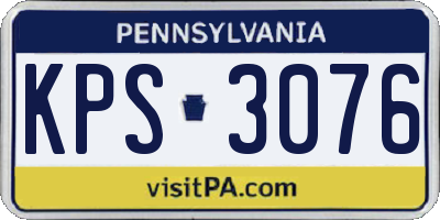 PA license plate KPS3076