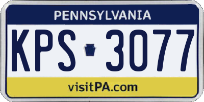 PA license plate KPS3077