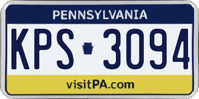 PA license plate KPS3094