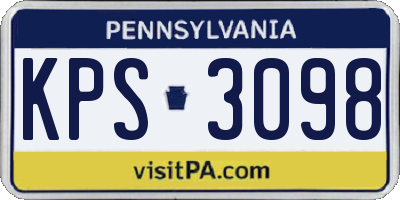 PA license plate KPS3098