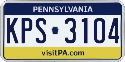 PA license plate KPS3104