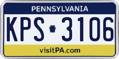 PA license plate KPS3106