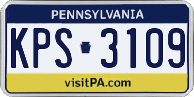 PA license plate KPS3109