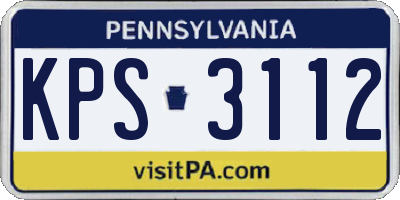 PA license plate KPS3112