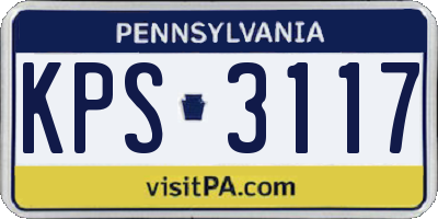 PA license plate KPS3117