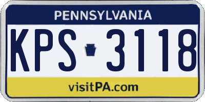 PA license plate KPS3118
