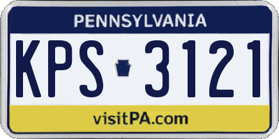 PA license plate KPS3121