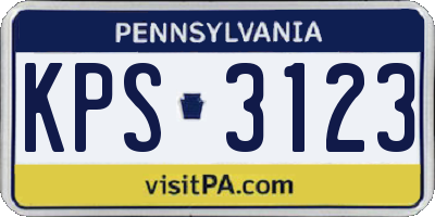 PA license plate KPS3123