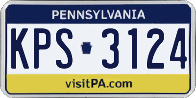 PA license plate KPS3124
