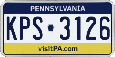 PA license plate KPS3126