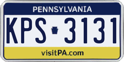 PA license plate KPS3131