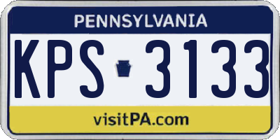 PA license plate KPS3133