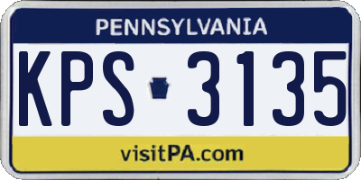 PA license plate KPS3135
