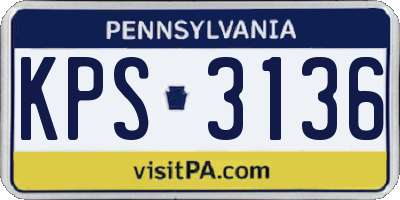 PA license plate KPS3136