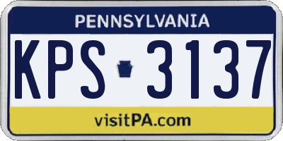 PA license plate KPS3137