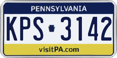 PA license plate KPS3142