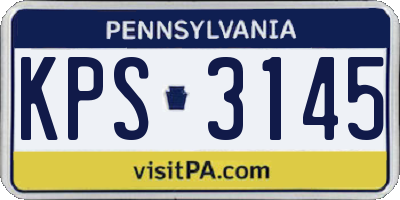 PA license plate KPS3145