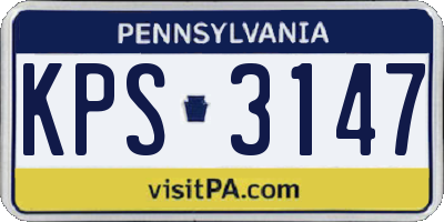 PA license plate KPS3147