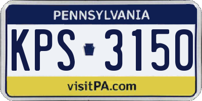 PA license plate KPS3150